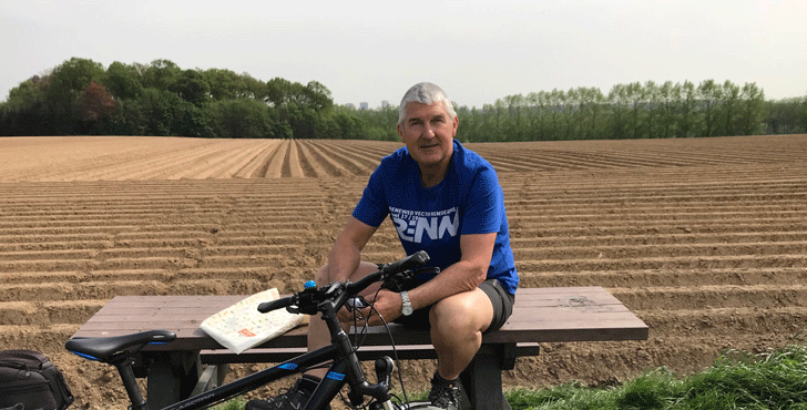 Luc tijdens een fietstochtje