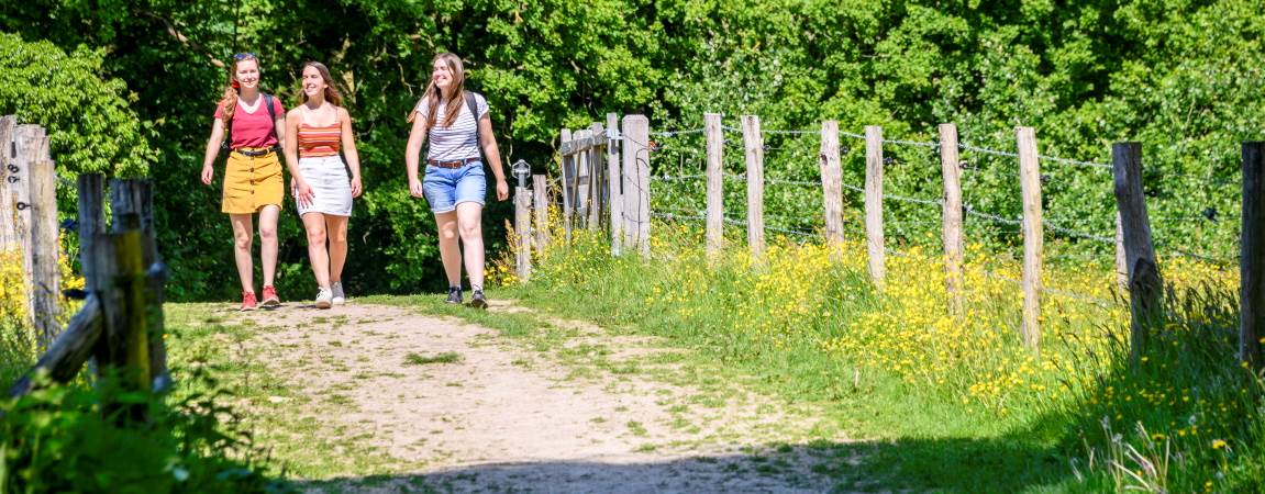 Wandelaars langs de Moeillewandeling